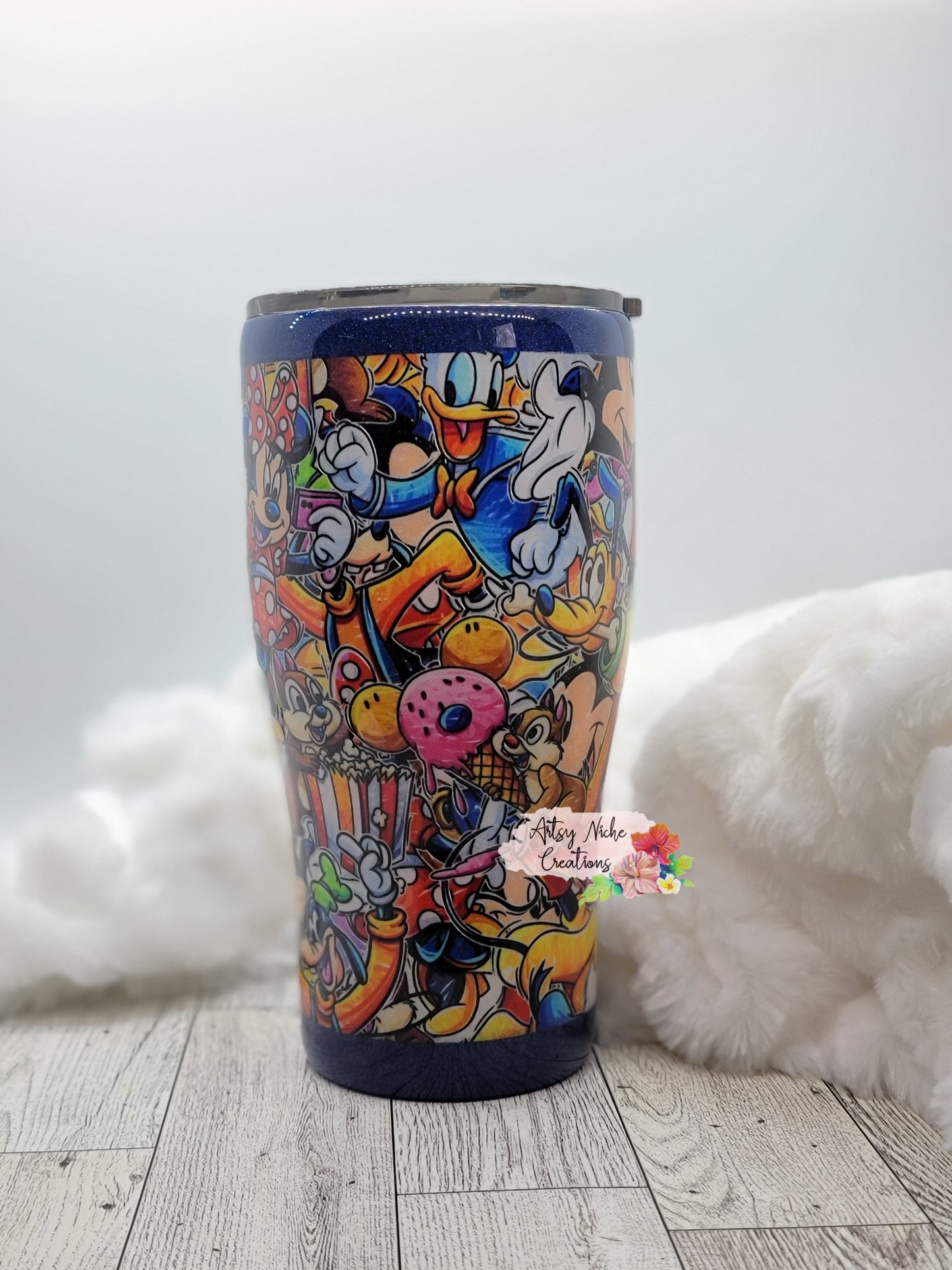 30 oz Modern Curve Fabric Mickey Mouse Epoxy Tumbler