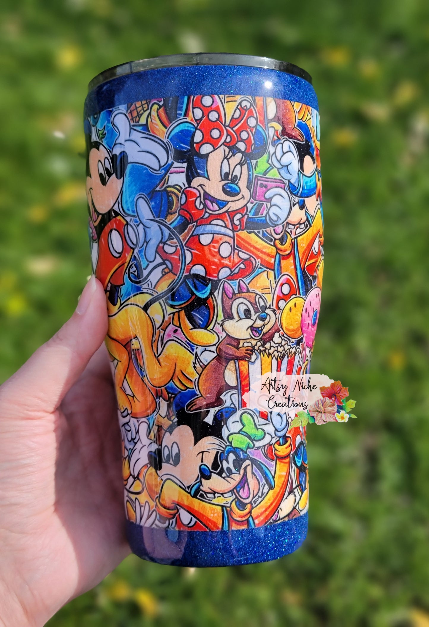 30 oz Modern Curve Fabric Mickey Mouse Epoxy Tumbler