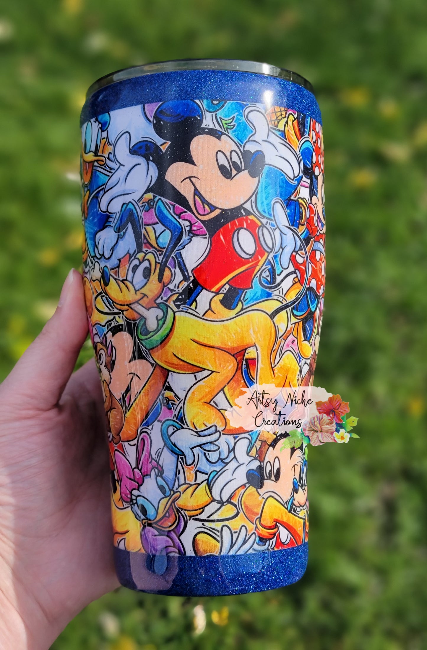 30 oz Modern Curve Fabric Mickey Mouse Epoxy Tumbler