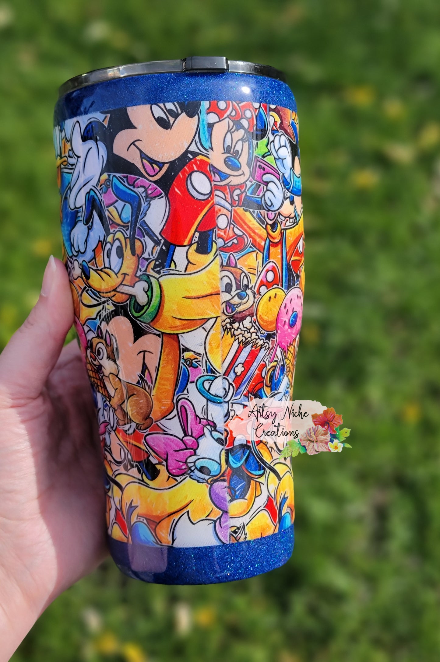 30 oz Modern Curve Fabric Mickey Mouse Epoxy Tumbler