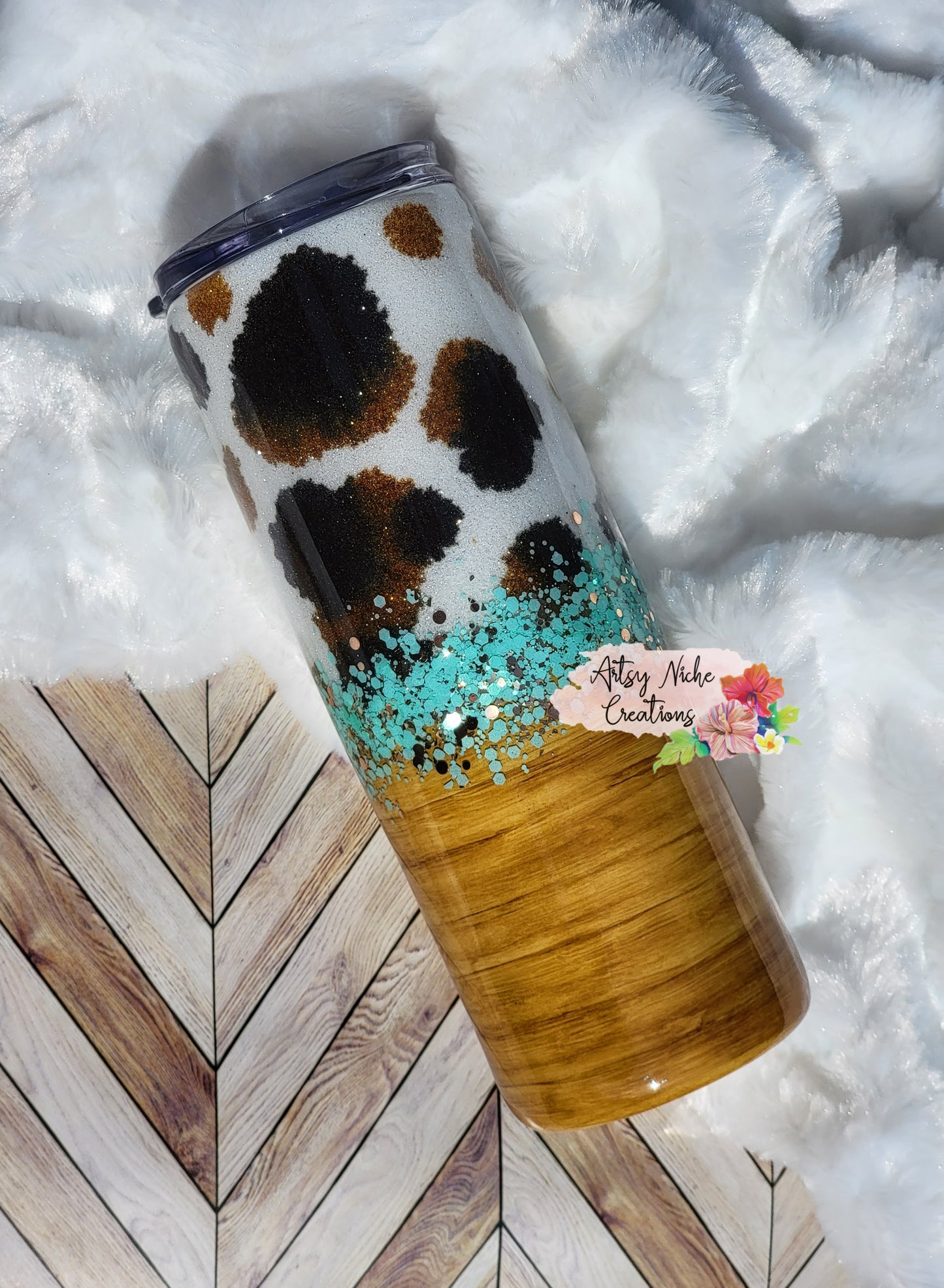 20 oz Split Cow Print Epoxy Tumbler