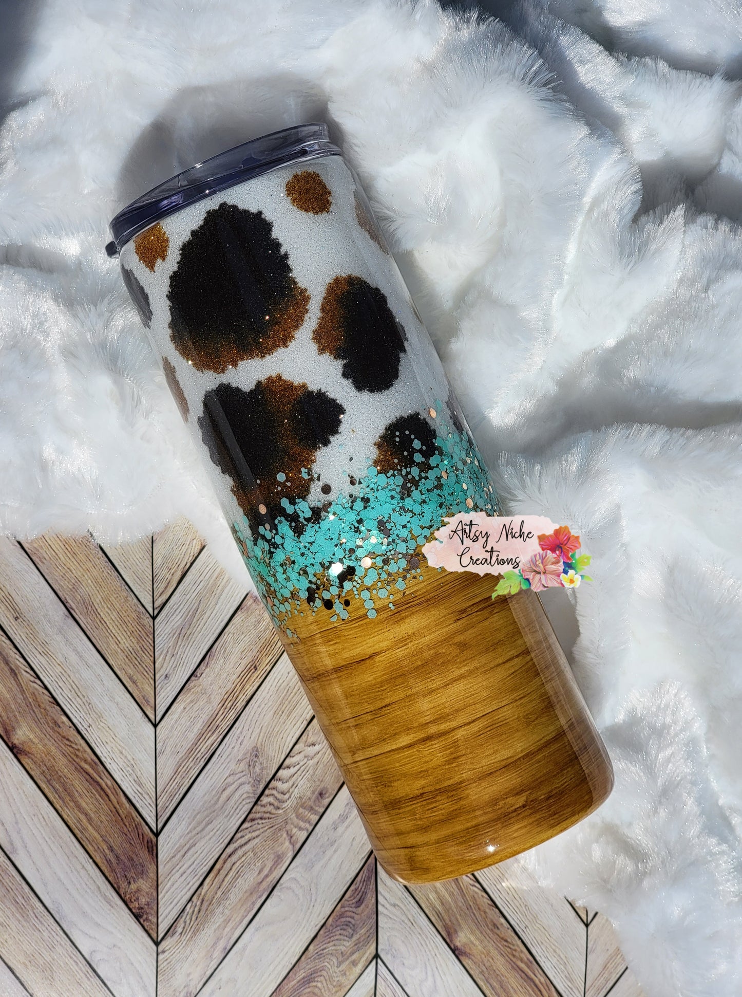 20 oz Split Cow Print Epoxy Tumbler