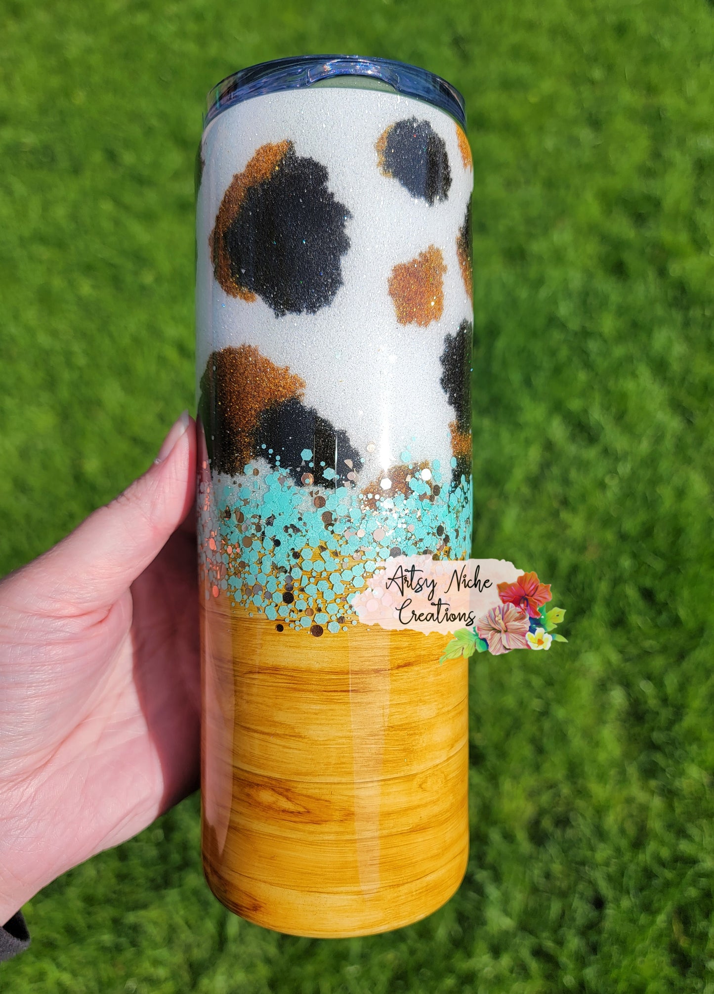 20 oz Split Cow Print Epoxy Tumbler