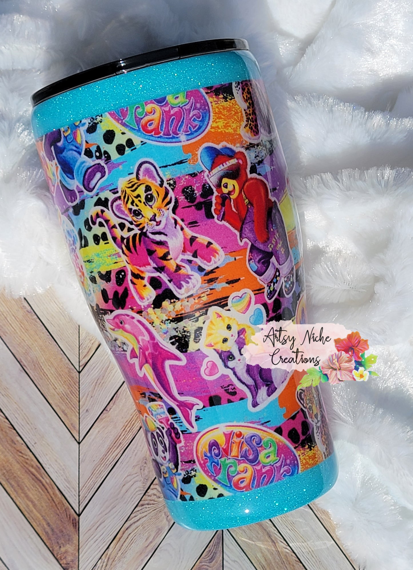 30 oz Modern Curve Fabric Lisa Frank Epoxy Tumbler
