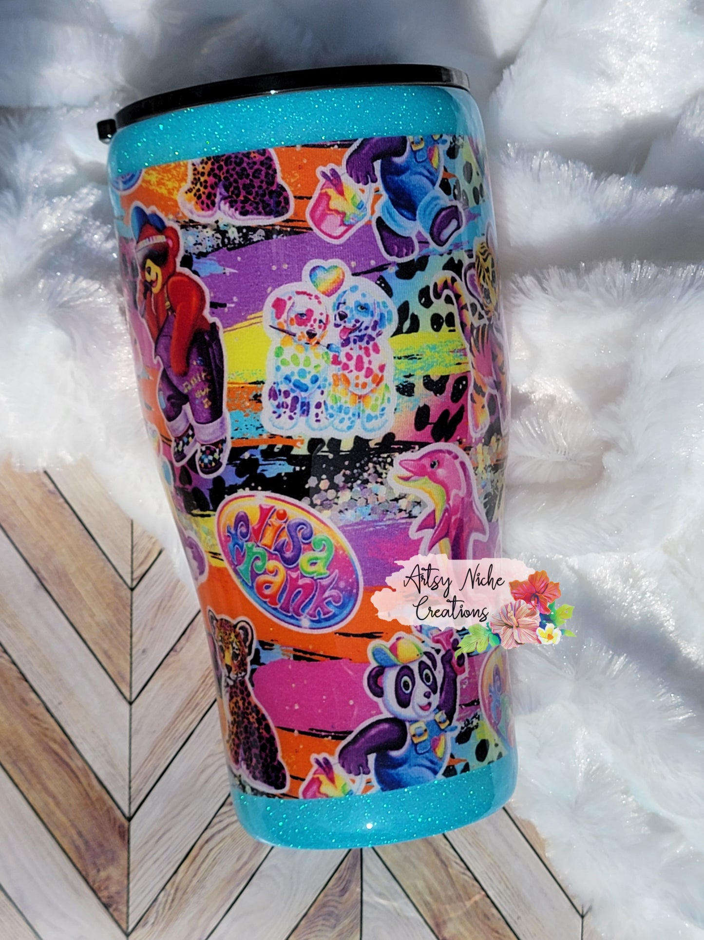 30 oz Modern Curve Fabric Lisa Frank Epoxy Tumbler