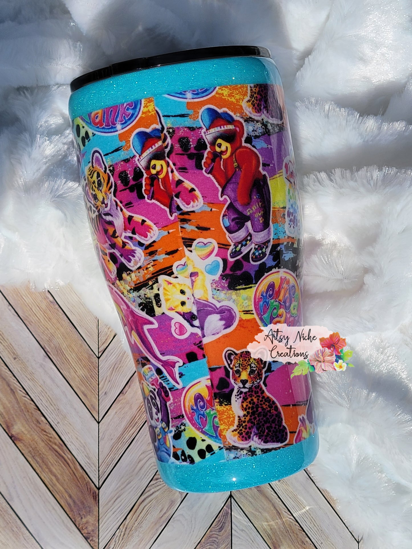 30 oz Modern Curve Fabric Lisa Frank Epoxy Tumbler