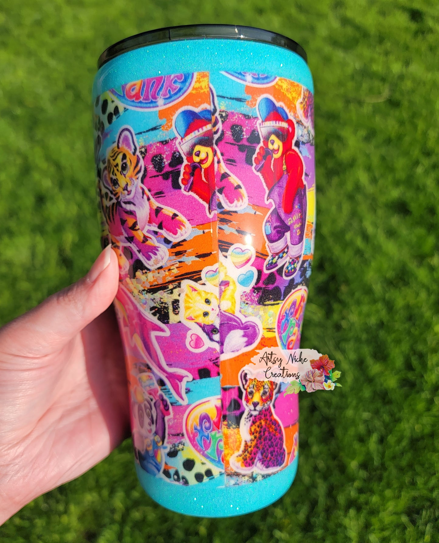 30 oz Modern Curve Fabric Lisa Frank Epoxy Tumbler