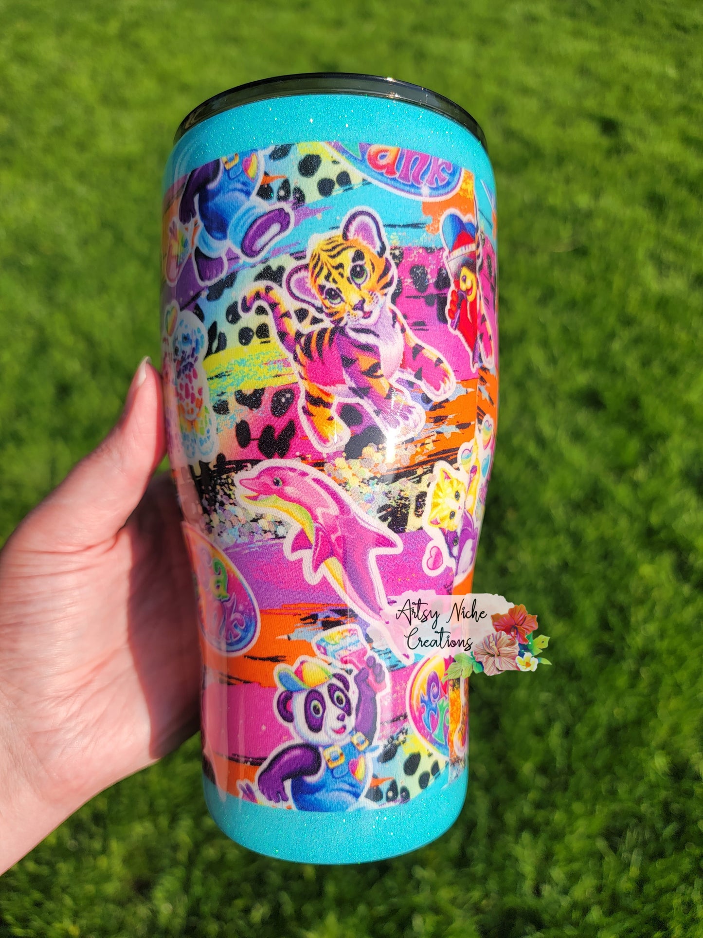 30 oz Modern Curve Fabric Lisa Frank Epoxy Tumbler