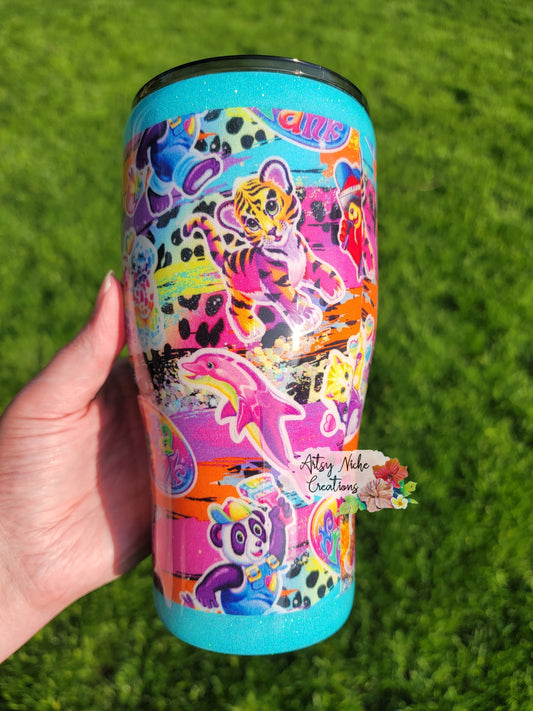 30 oz Modern Curve Fabric Lisa Frank Epoxy Tumbler