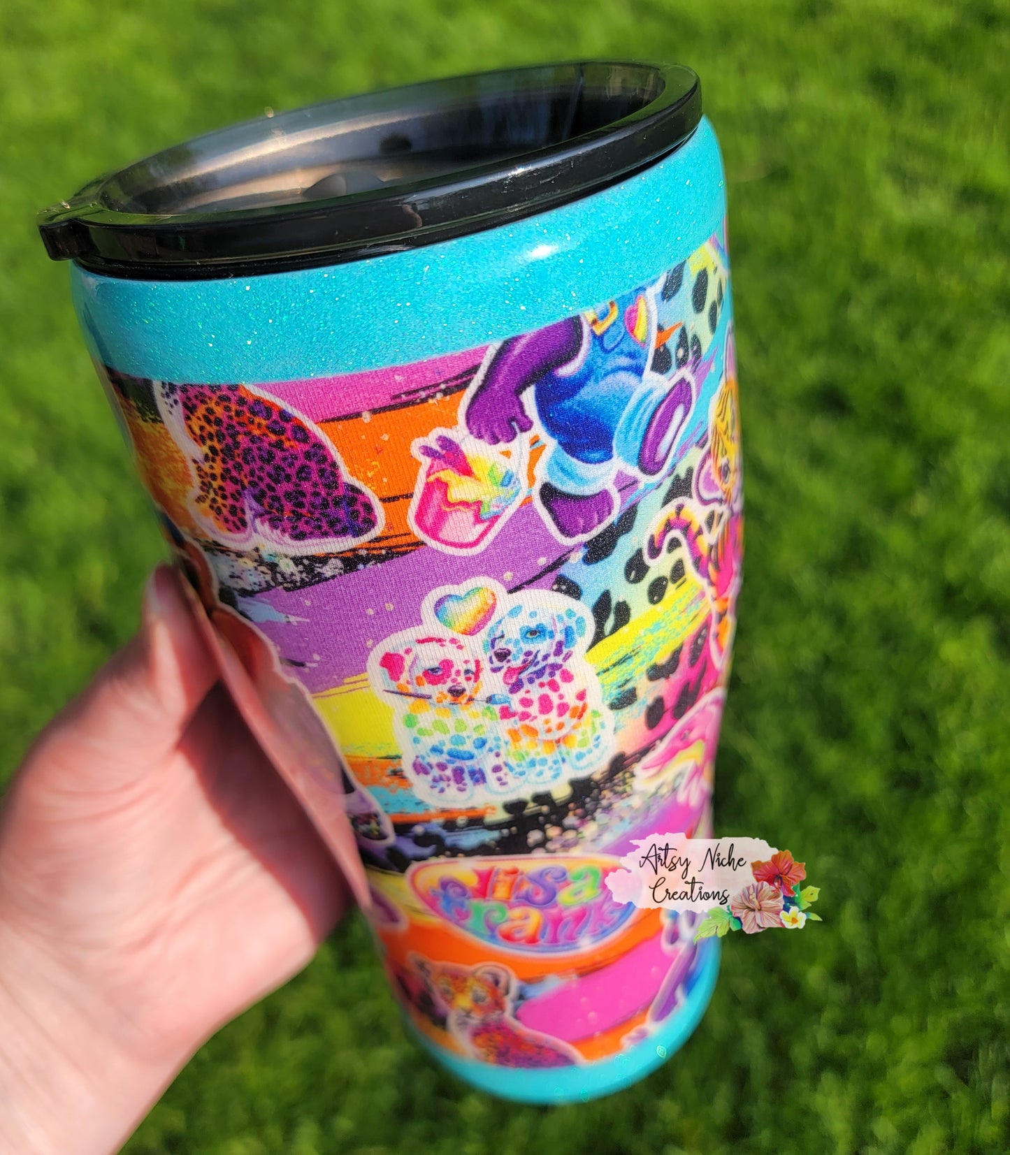 30 oz Modern Curve Fabric Lisa Frank Epoxy Tumbler
