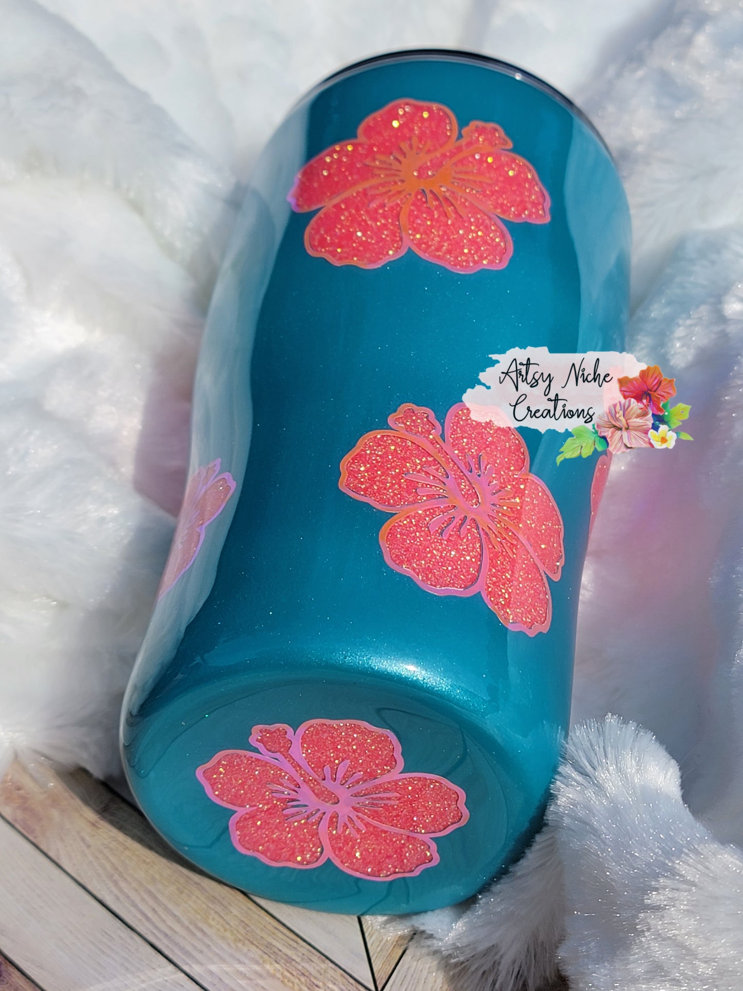 20 oz Modern Curve Hibiscus Peekaboo Epoxy Tumbler