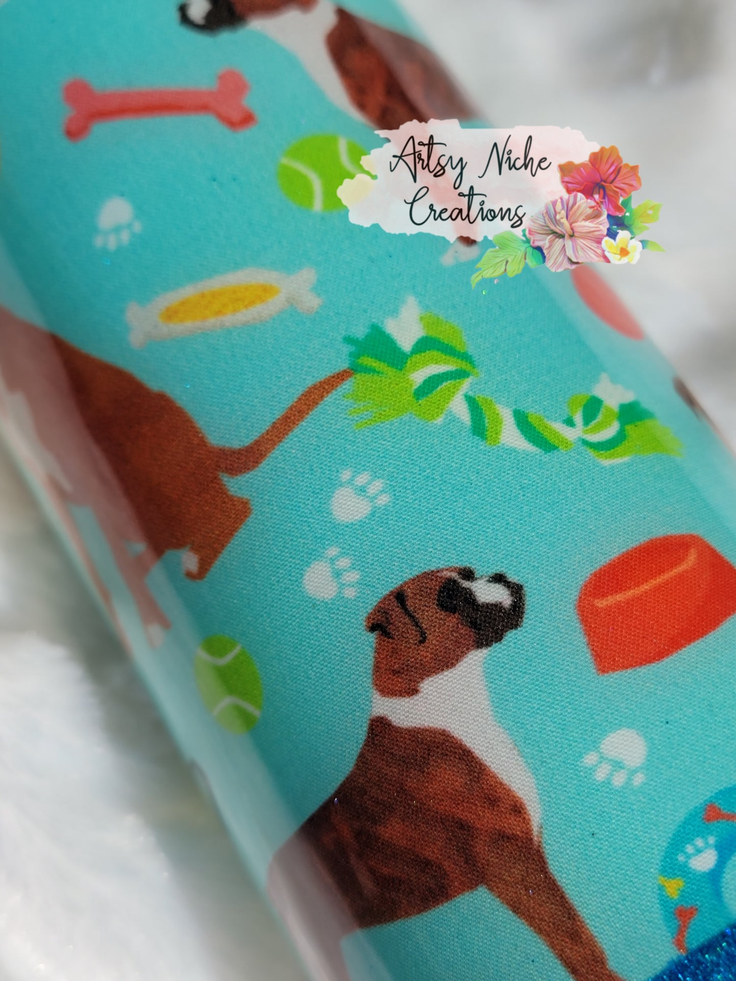 20 oz Boxer Dog Toy Print Epoxy Tumbler
