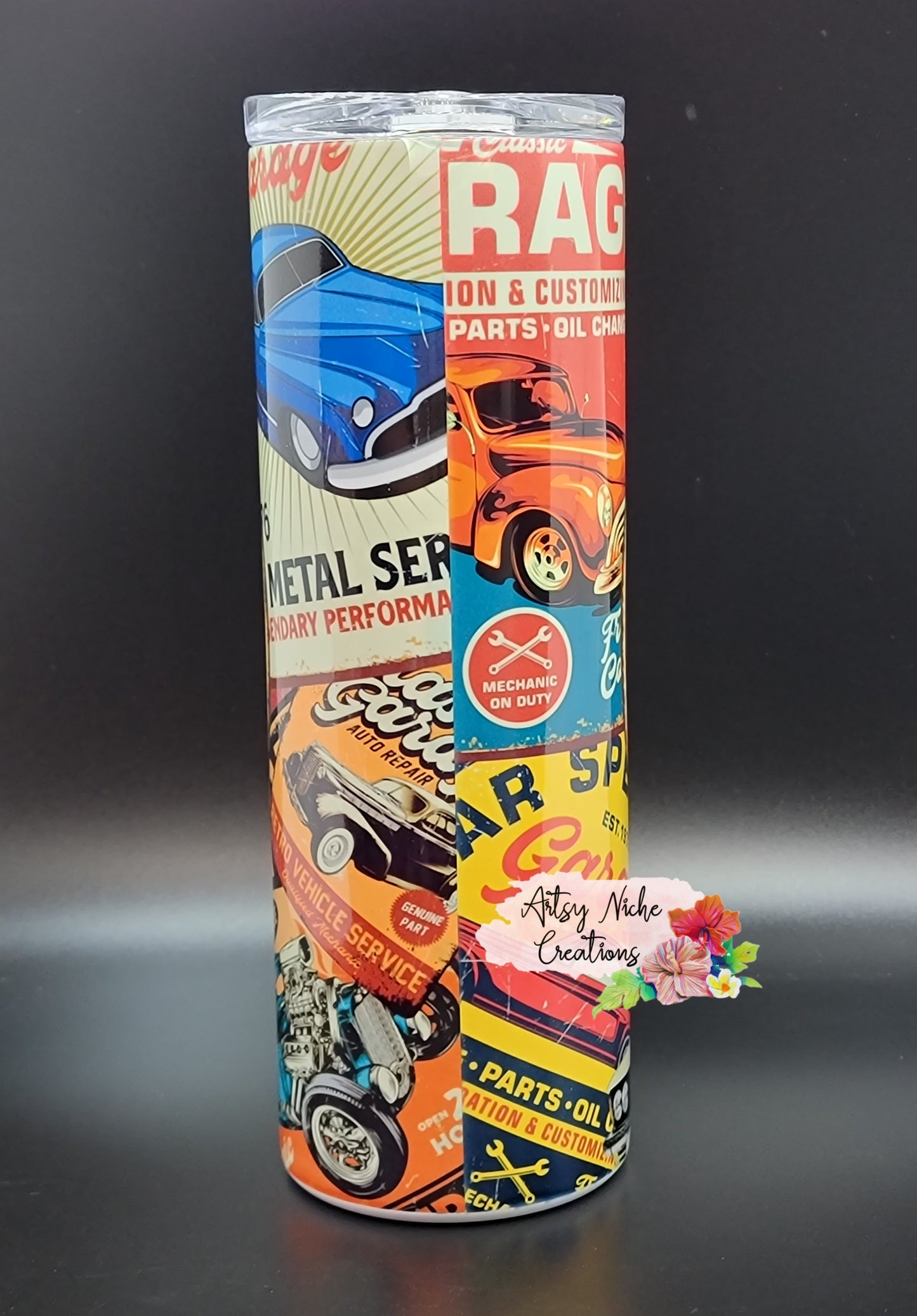 20 oz Custom Garage Classic Car Sublimation Tumbler