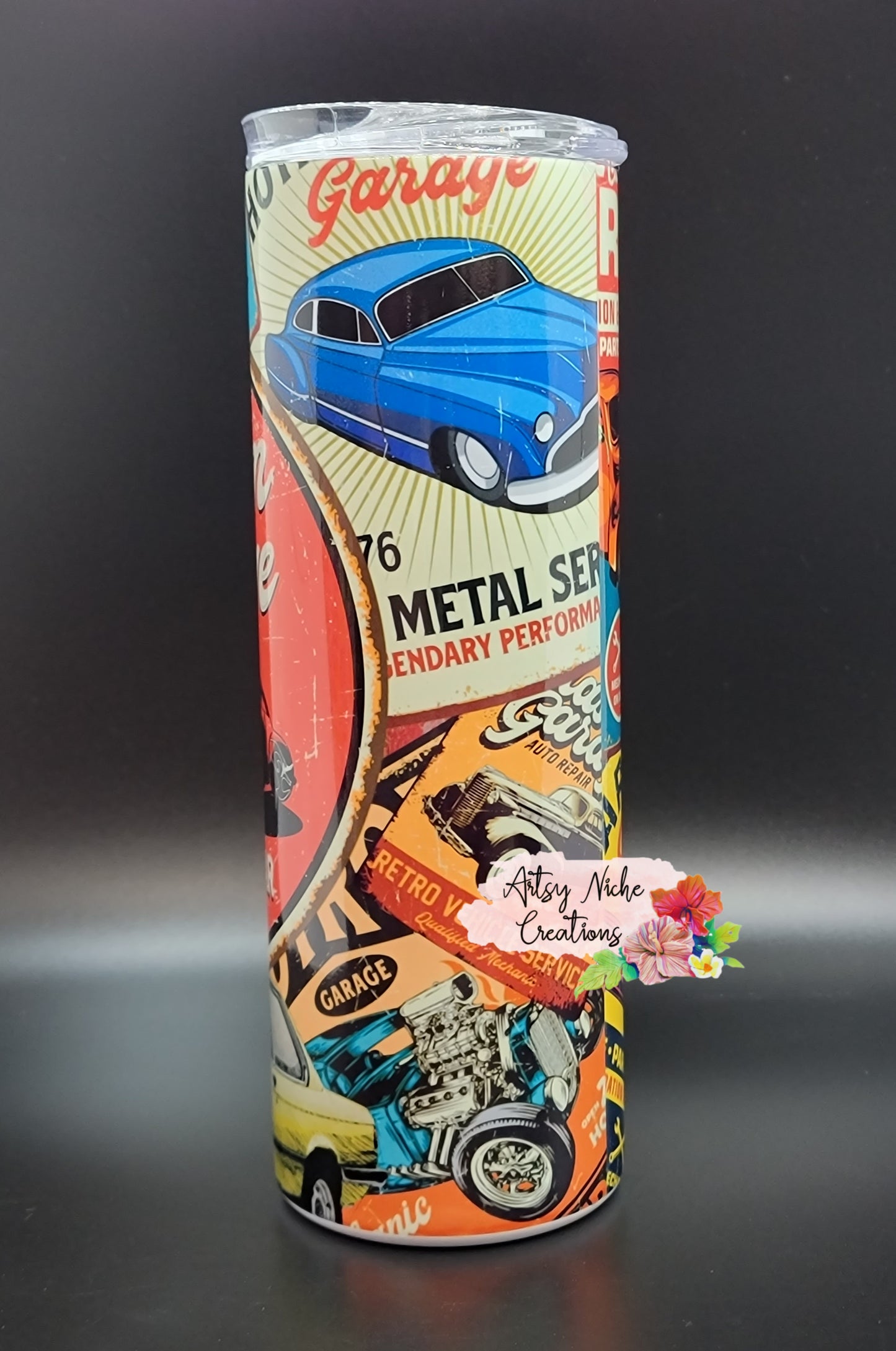 20 oz Custom Garage Classic Car Sublimation Tumbler