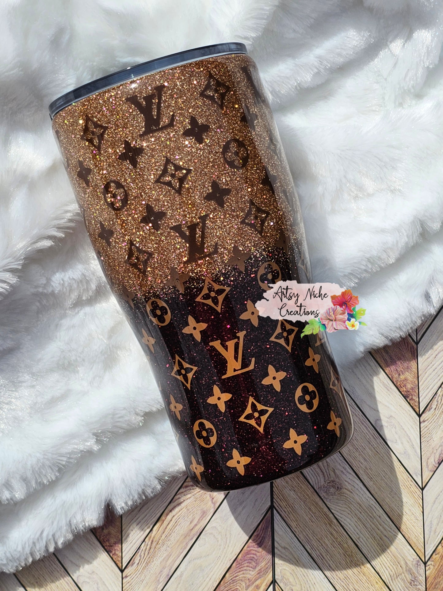 20 oz Modern Curve Louis Vuitton Ombre Epoxy Tumbler