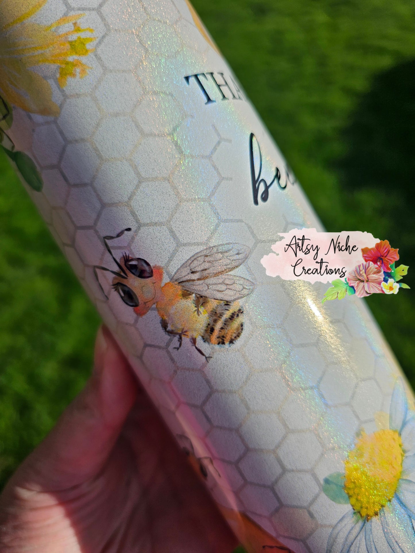 20 oz Holographic Thank You For Beeing An Amazing Teacher Sublimation Tumbler