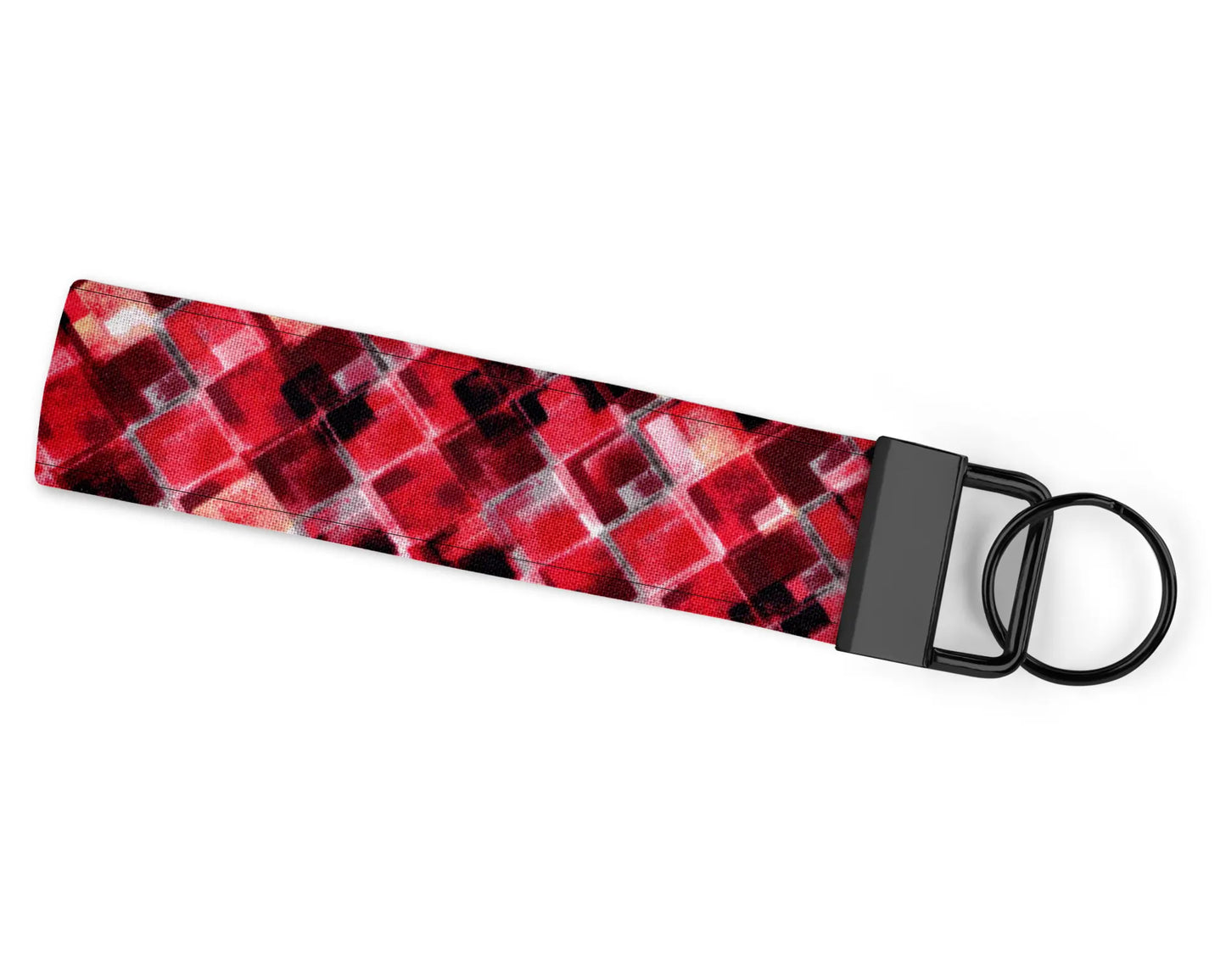 Red Black & White Diamond Wristlet