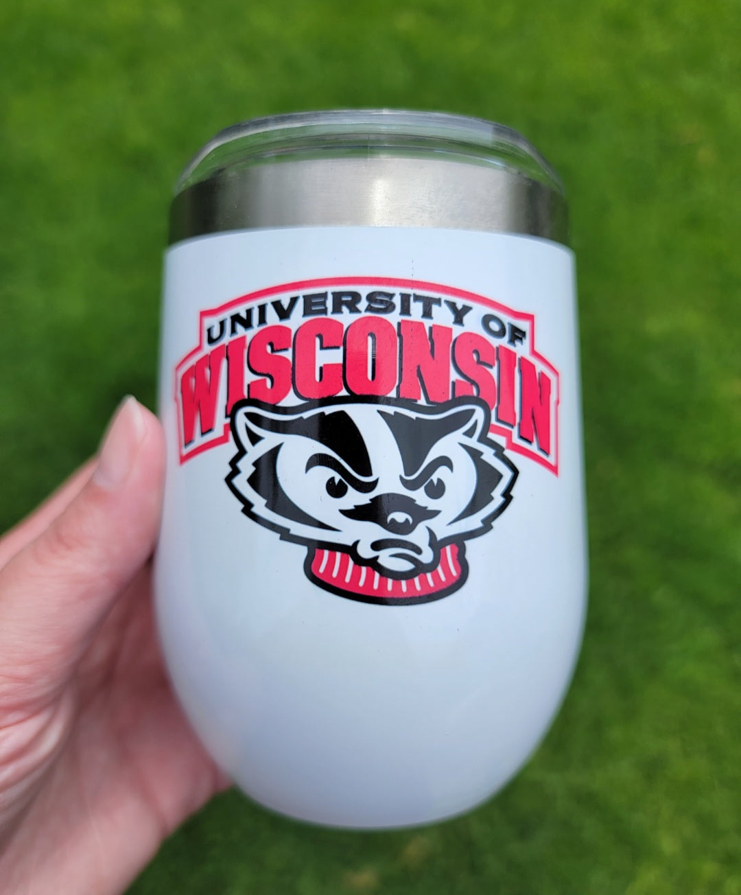12 oz Sublimation Wine Tumbler University of Wisconsin - Imperfect