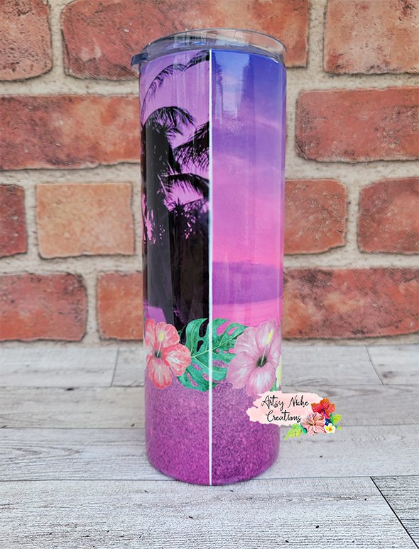 20 oz Skinny Sunset Tropical Sublimation Tumbler - Imperfect