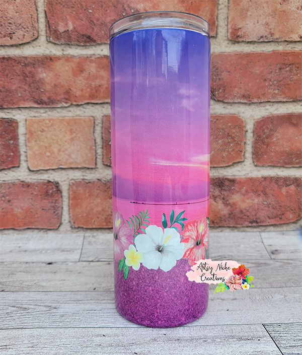 20 oz Skinny Sunset Tropical Sublimation Tumbler - Imperfect