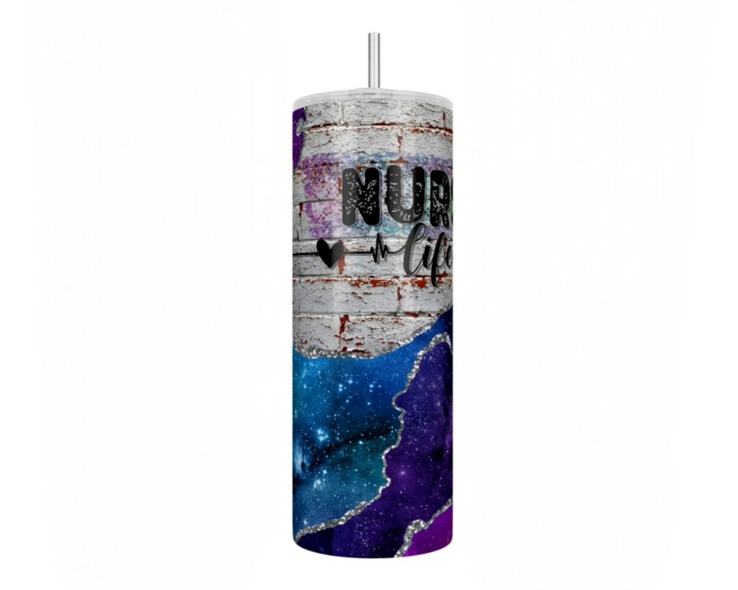 20 oz Skinny Nurse Life Cosmic Sublimation Tumbler