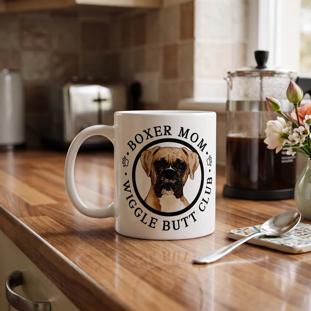 Boxer Mom Male Wiggle Butt Club Coffee Mug