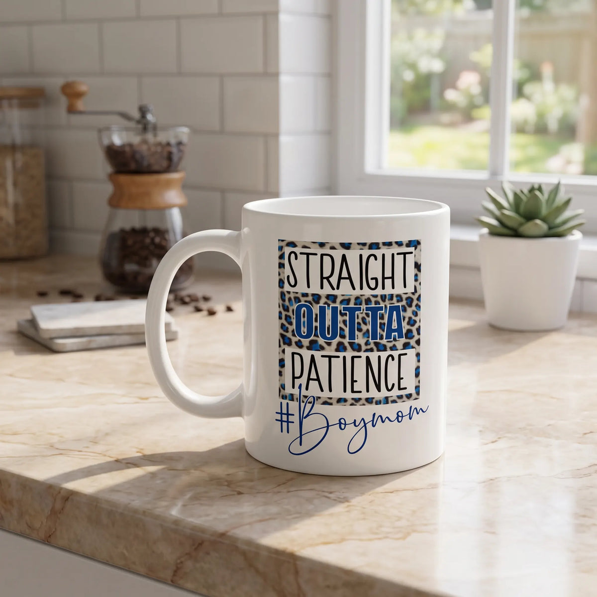 Straight Outta Patience Boy Mom Coffee Mug