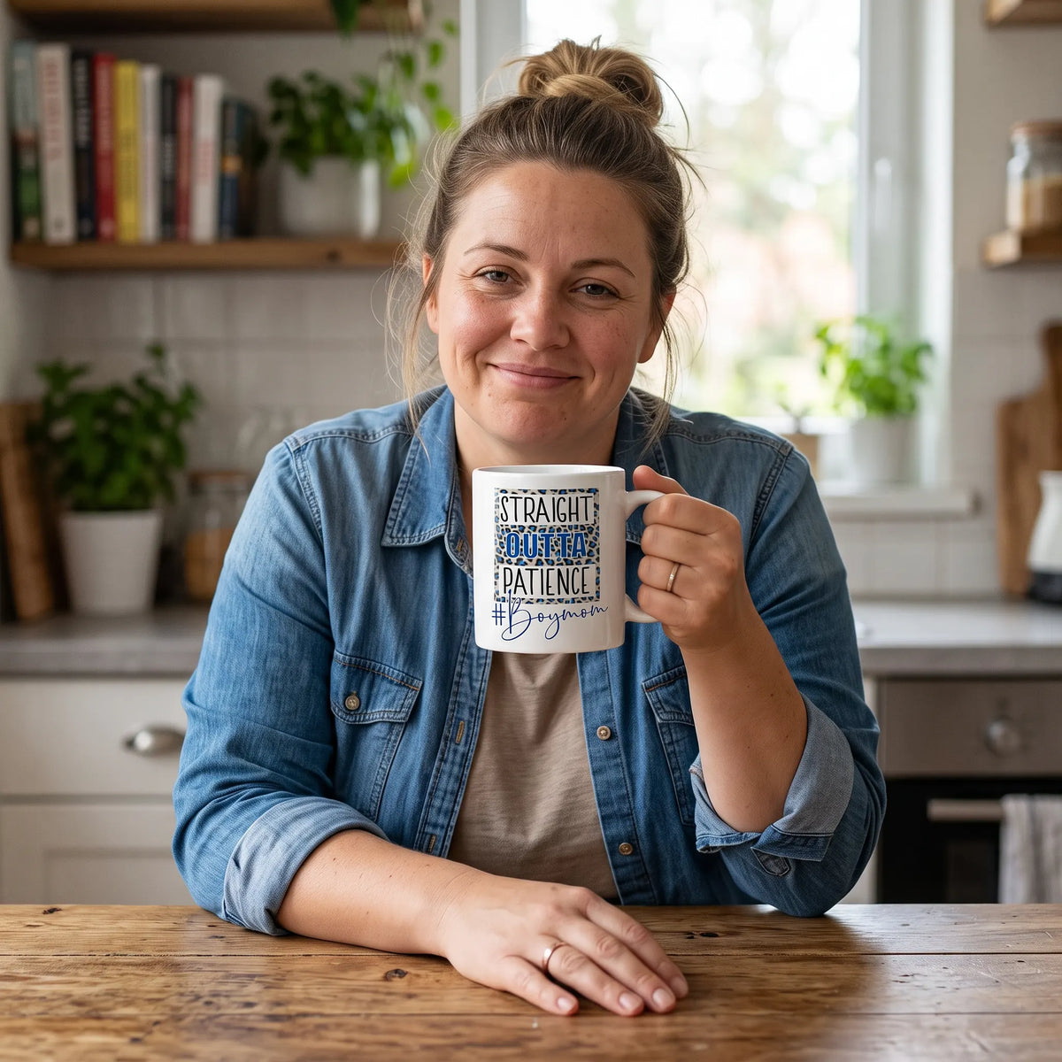Straight Outta Patience Boy Mom Coffee Mug