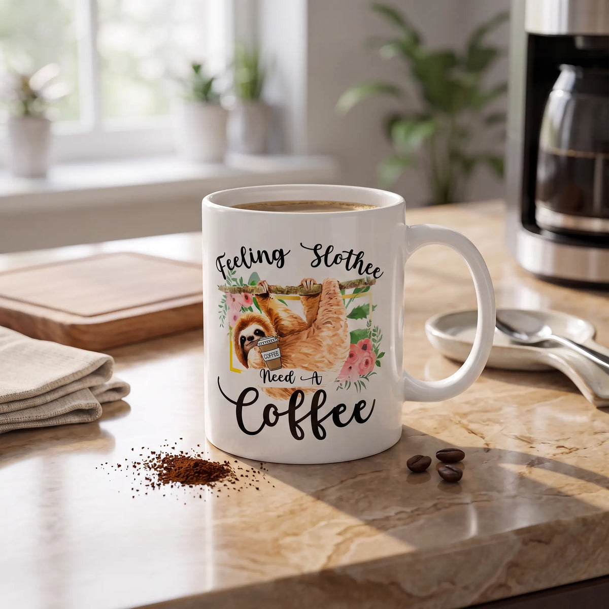 Feeling Slothee Need A Coffee Sloth Mug