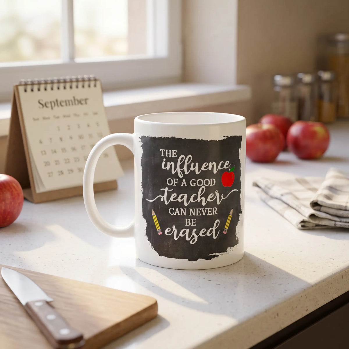 Influence of a Good Teacher Chalkboard Coffee Mug