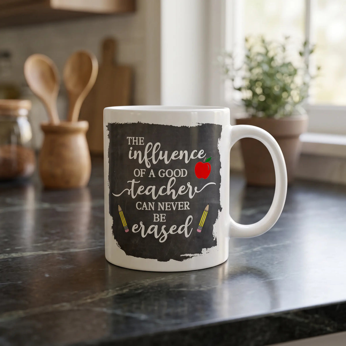 Influence of a Good Teacher Chalkboard Coffee Mug