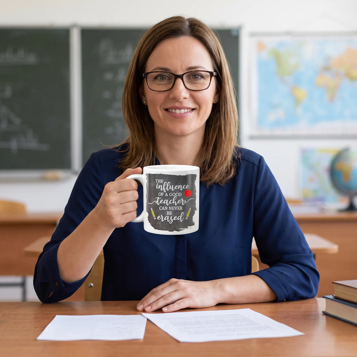 Influence of a Good Teacher Chalkboard Coffee Mug