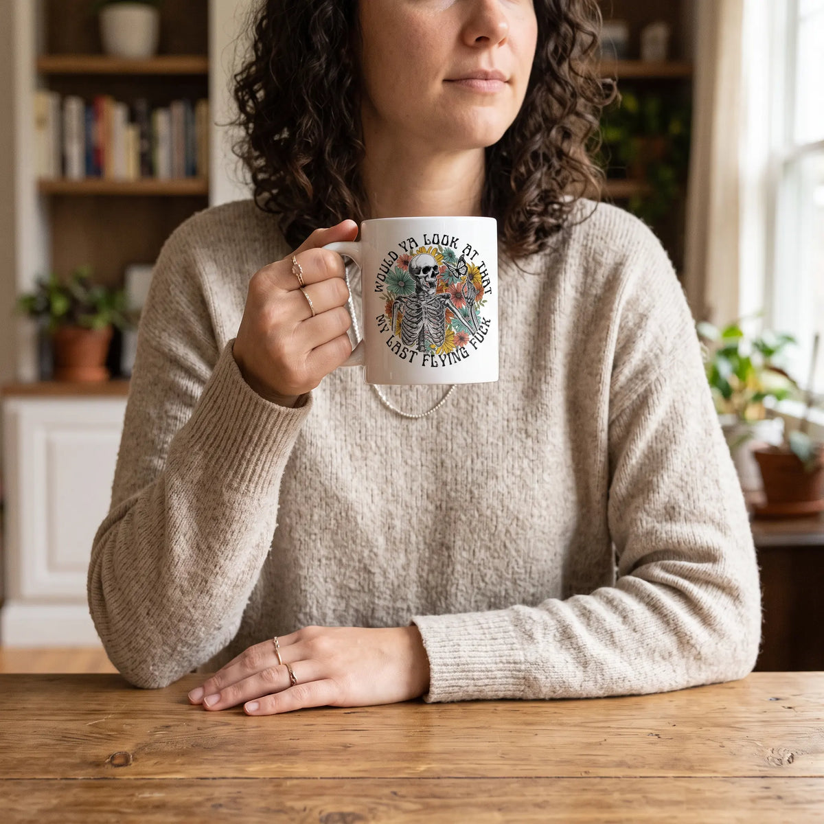 My Last Flying Fuck Floral Skeleton Coffee Mug