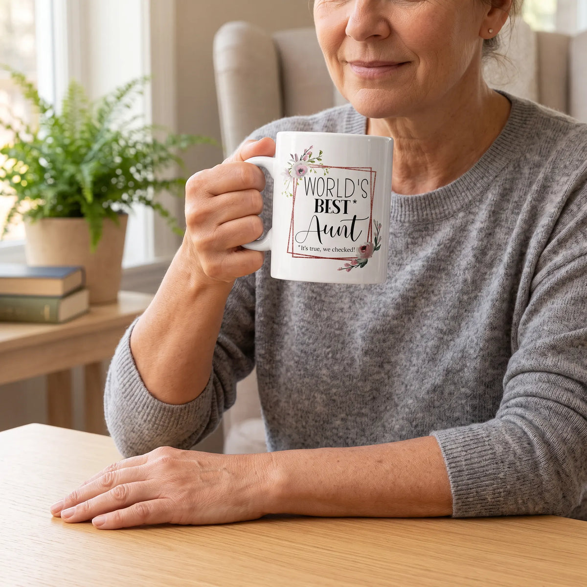 World's Best Aunt Floral Rose Coffee Mug