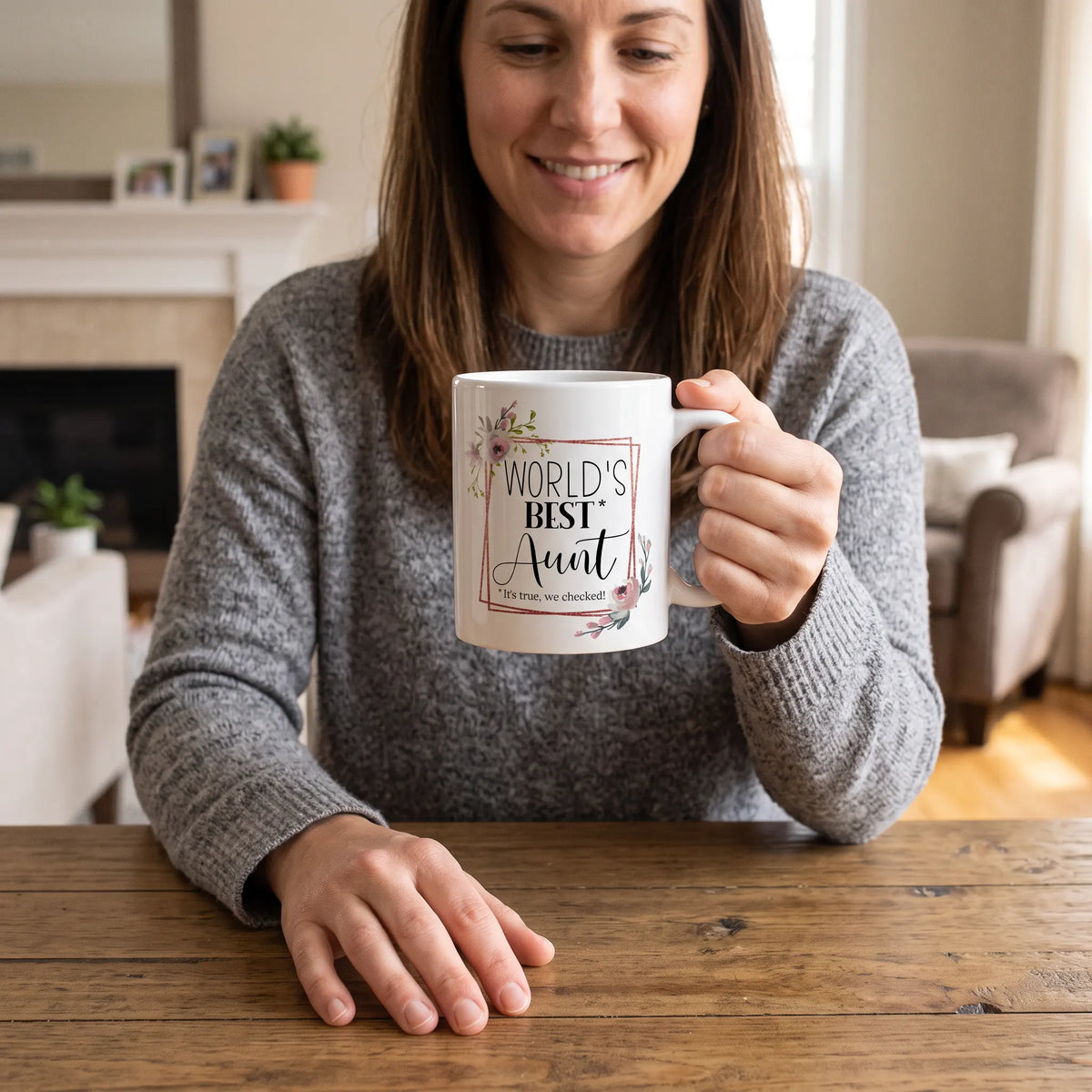 World's Best Aunt Floral Rose Coffee Mug