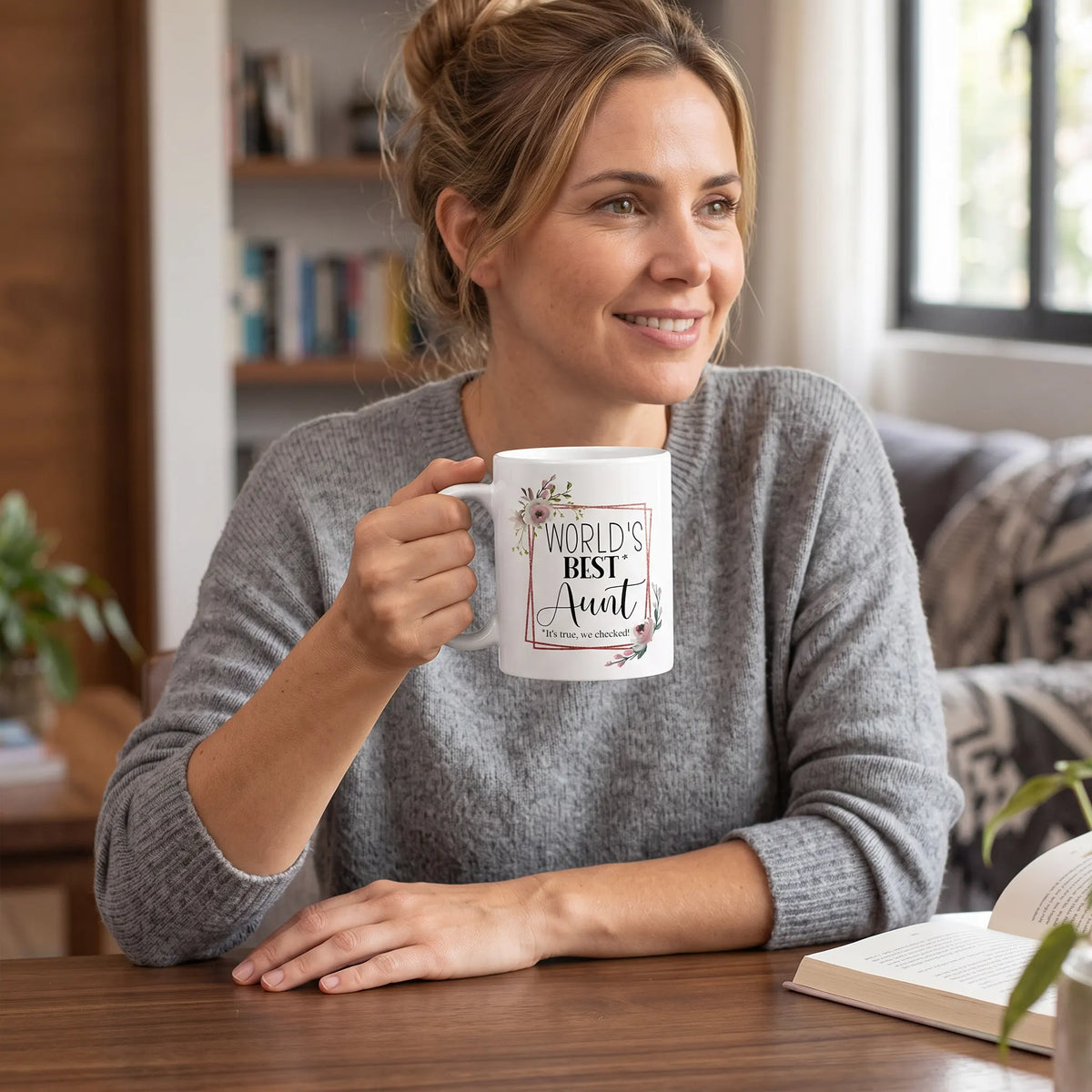 World's Best Aunt Floral Rose Coffee Mug