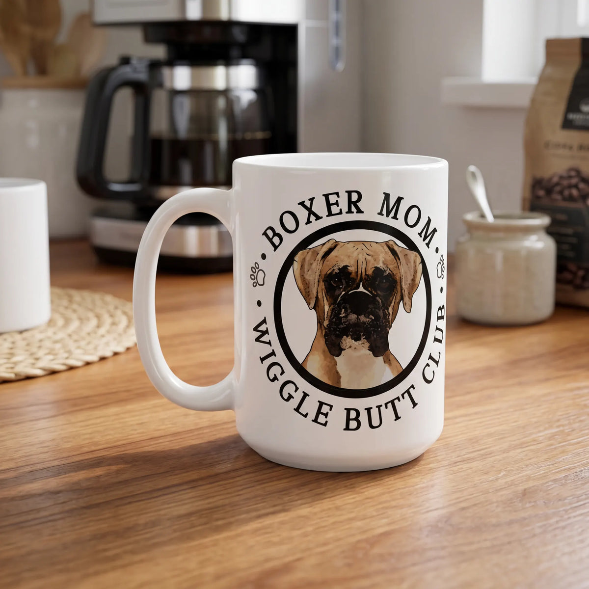 Boxer Mom Male Wiggle Butt Club Coffee Mug