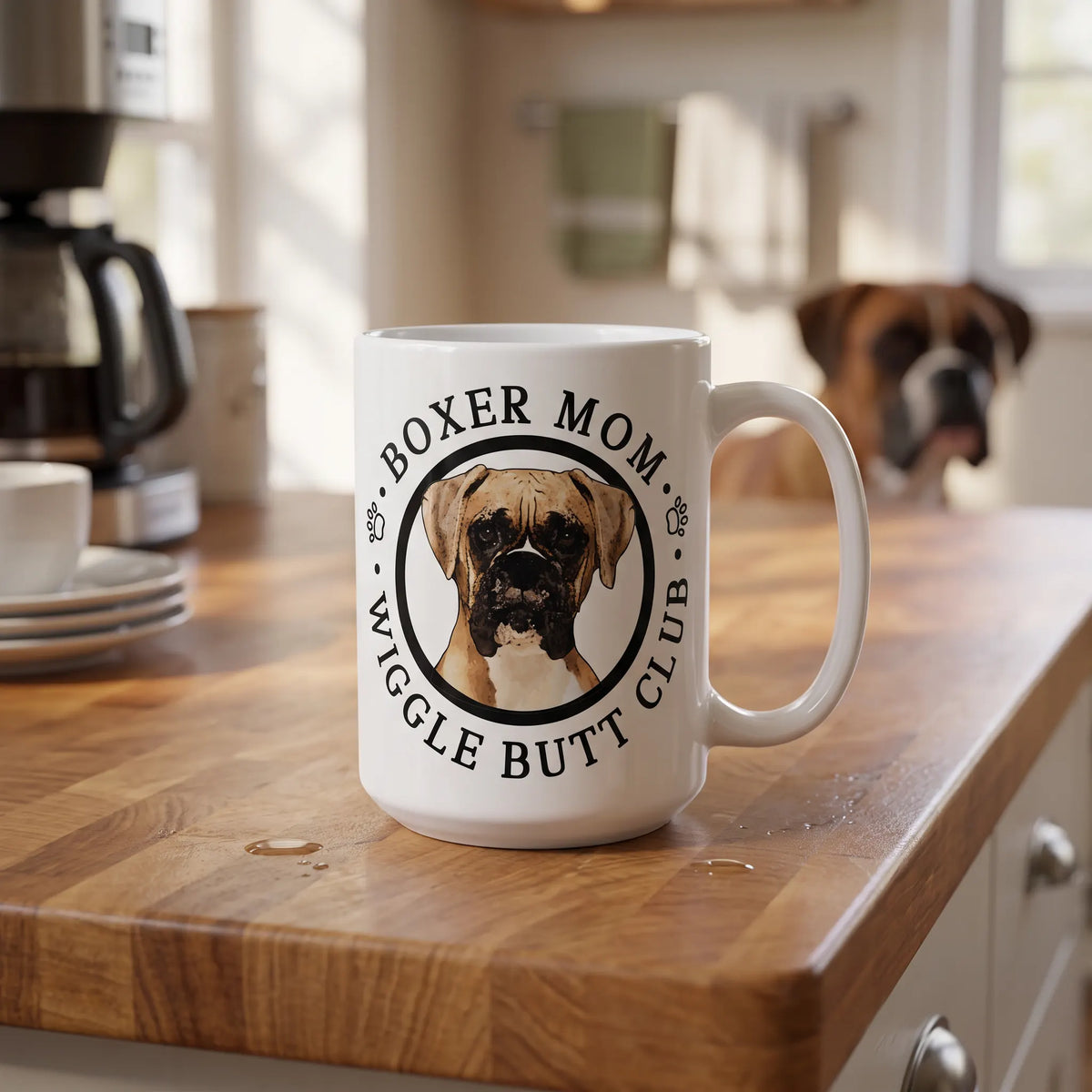Boxer Mom Male Wiggle Butt Club Coffee Mug