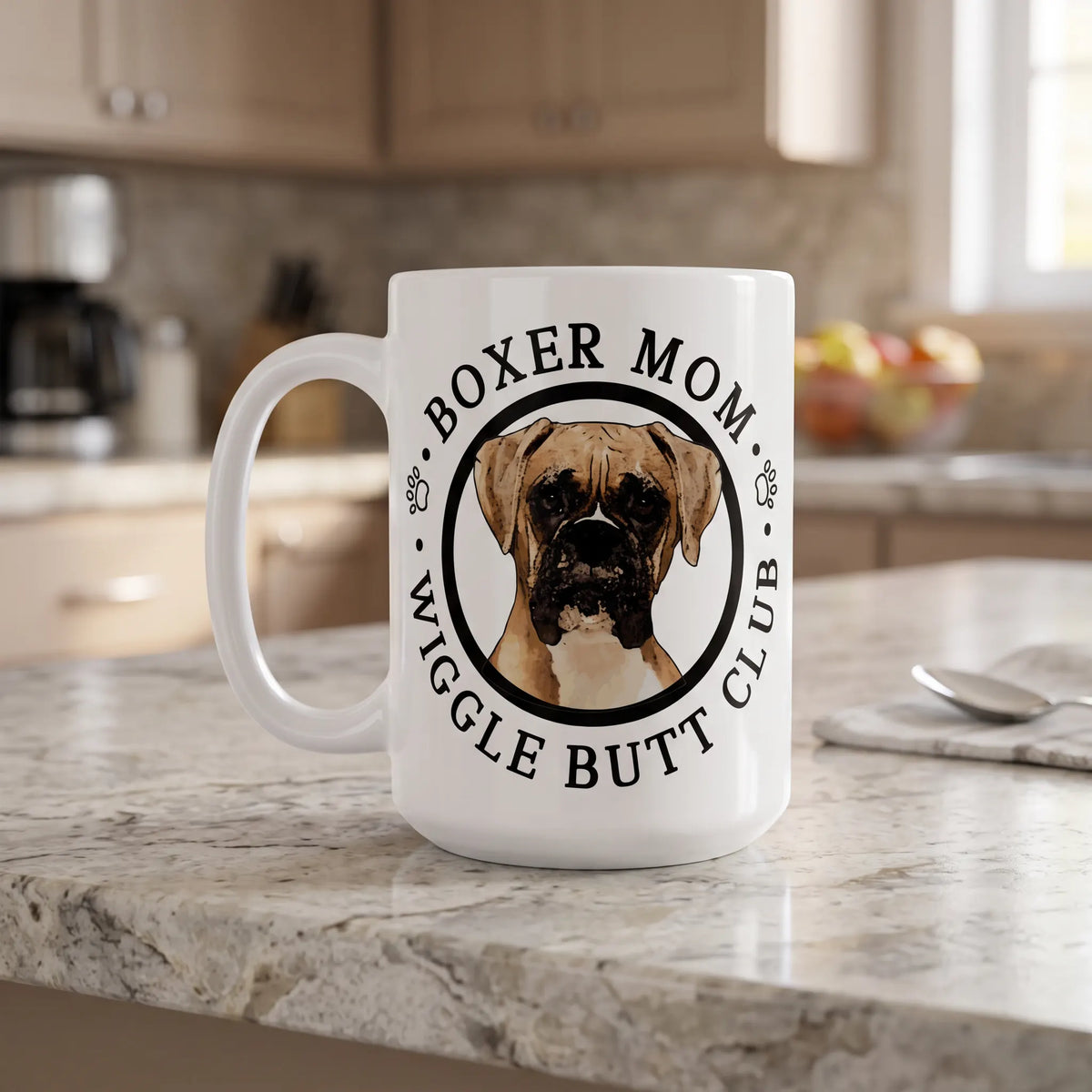 Boxer Mom Male Wiggle Butt Club Coffee Mug