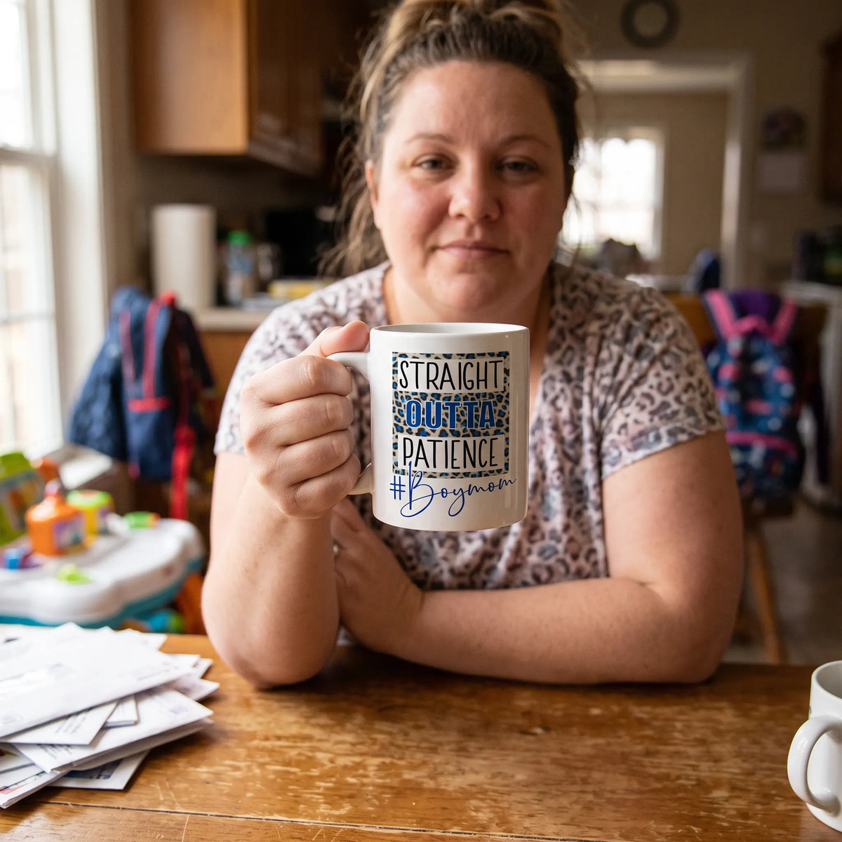 Straight Outta Patience Boy Mom Coffee Mug