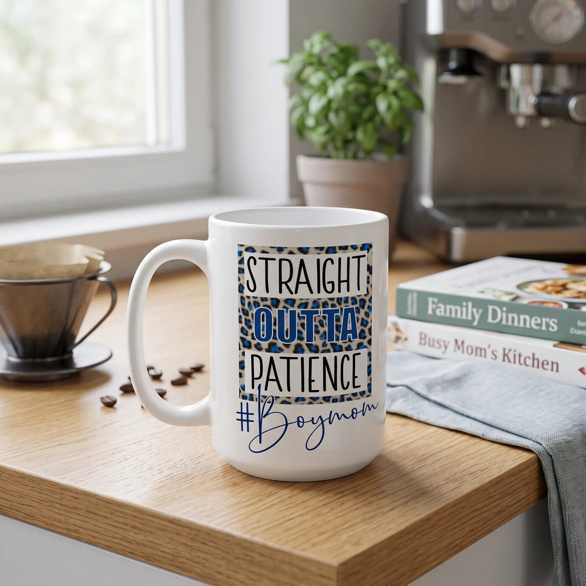 Straight Outta Patience Boy Mom Coffee Mug