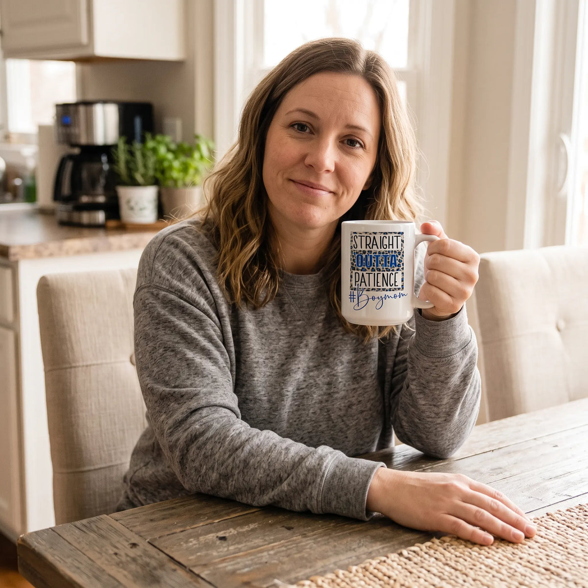 Straight Outta Patience Boy Mom Coffee Mug