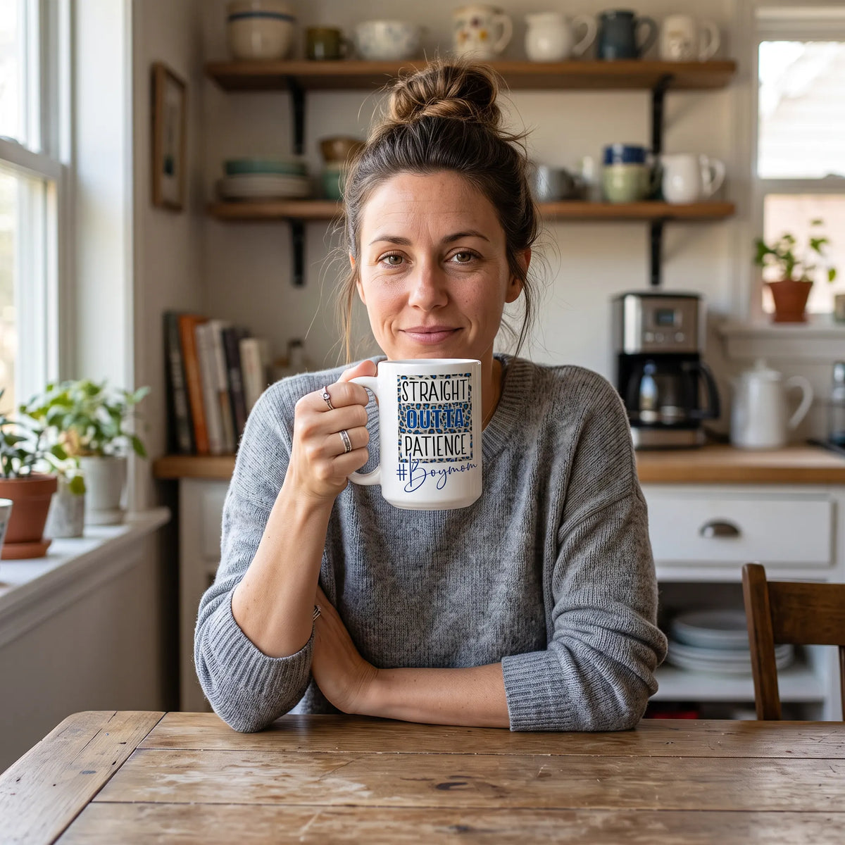 Straight Outta Patience Boy Mom Coffee Mug