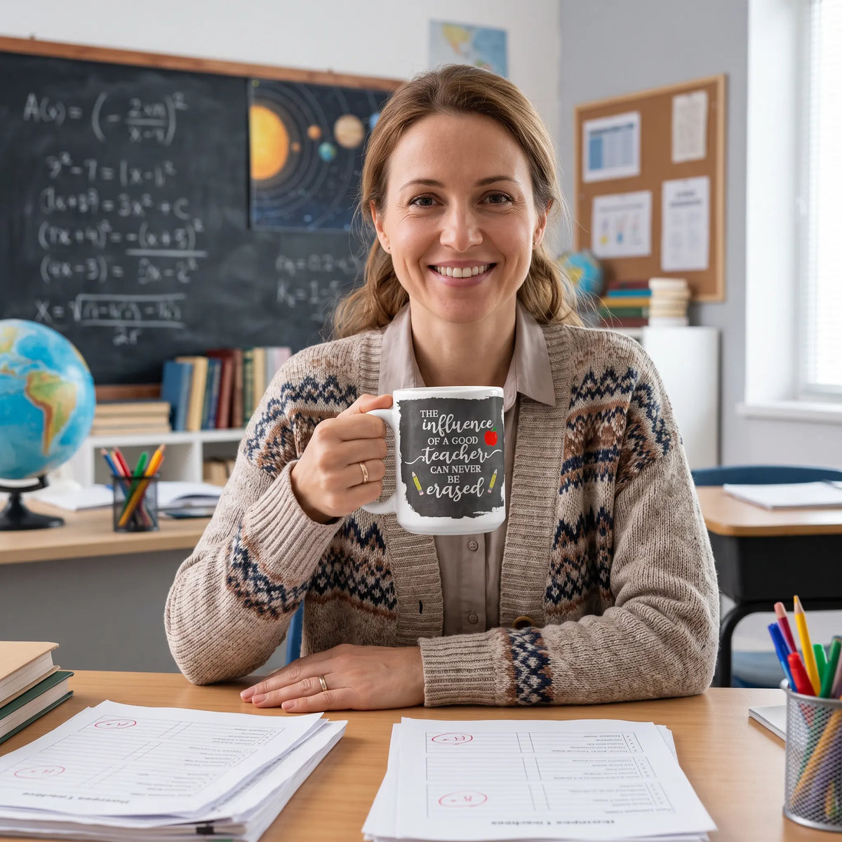Influence of a Good Teacher Chalkboard Coffee Mug