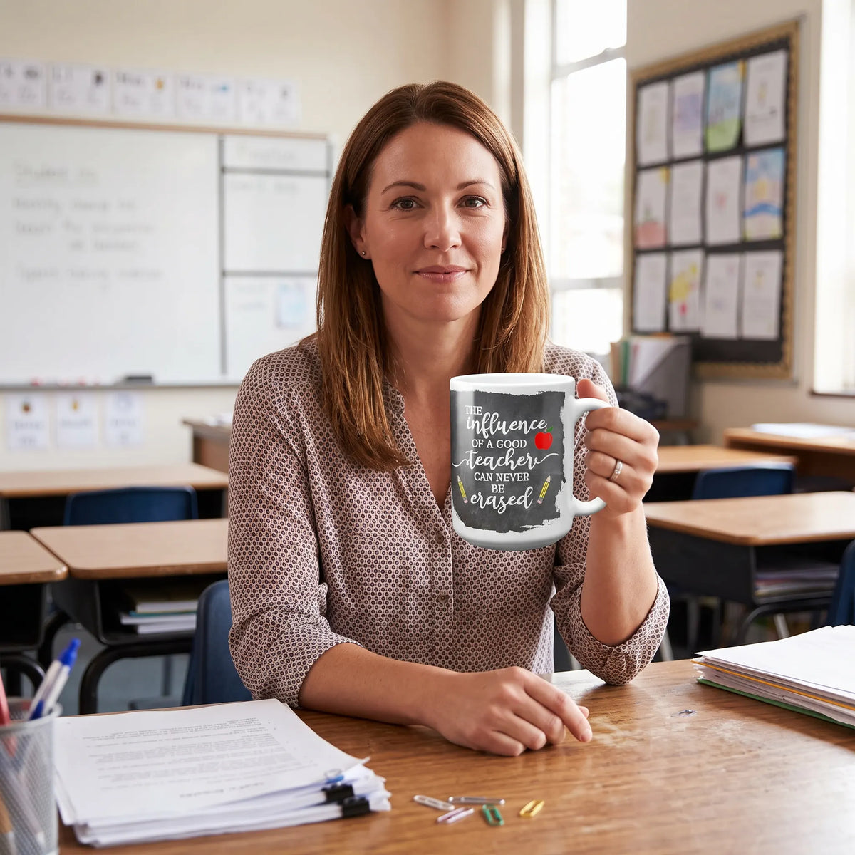 Influence of a Good Teacher Chalkboard Coffee Mug