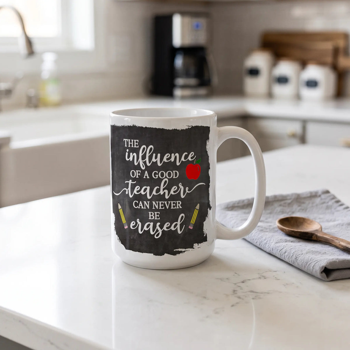 Influence of a Good Teacher Chalkboard Coffee Mug