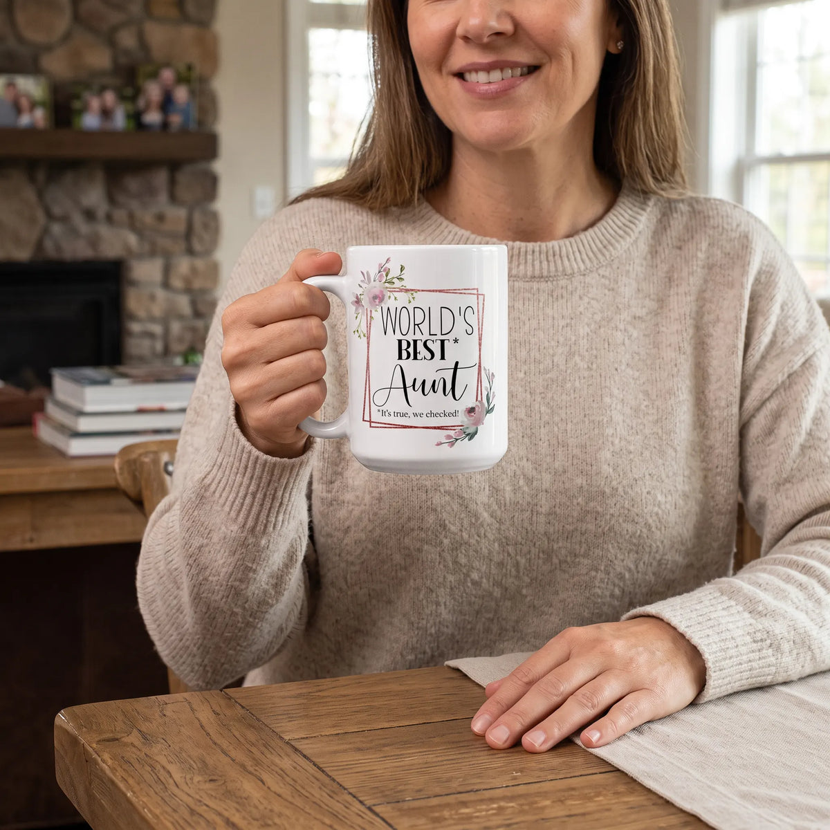 World's Best Aunt Floral Rose Coffee Mug