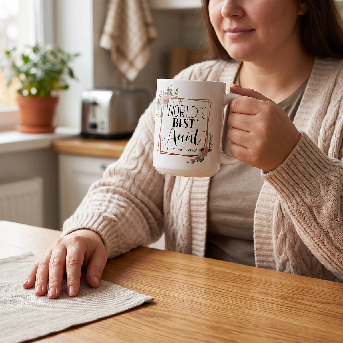 World's Best Aunt Floral Rose Coffee Mug