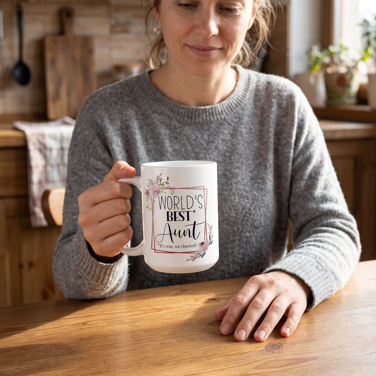 World's Best Aunt Floral Rose Coffee Mug