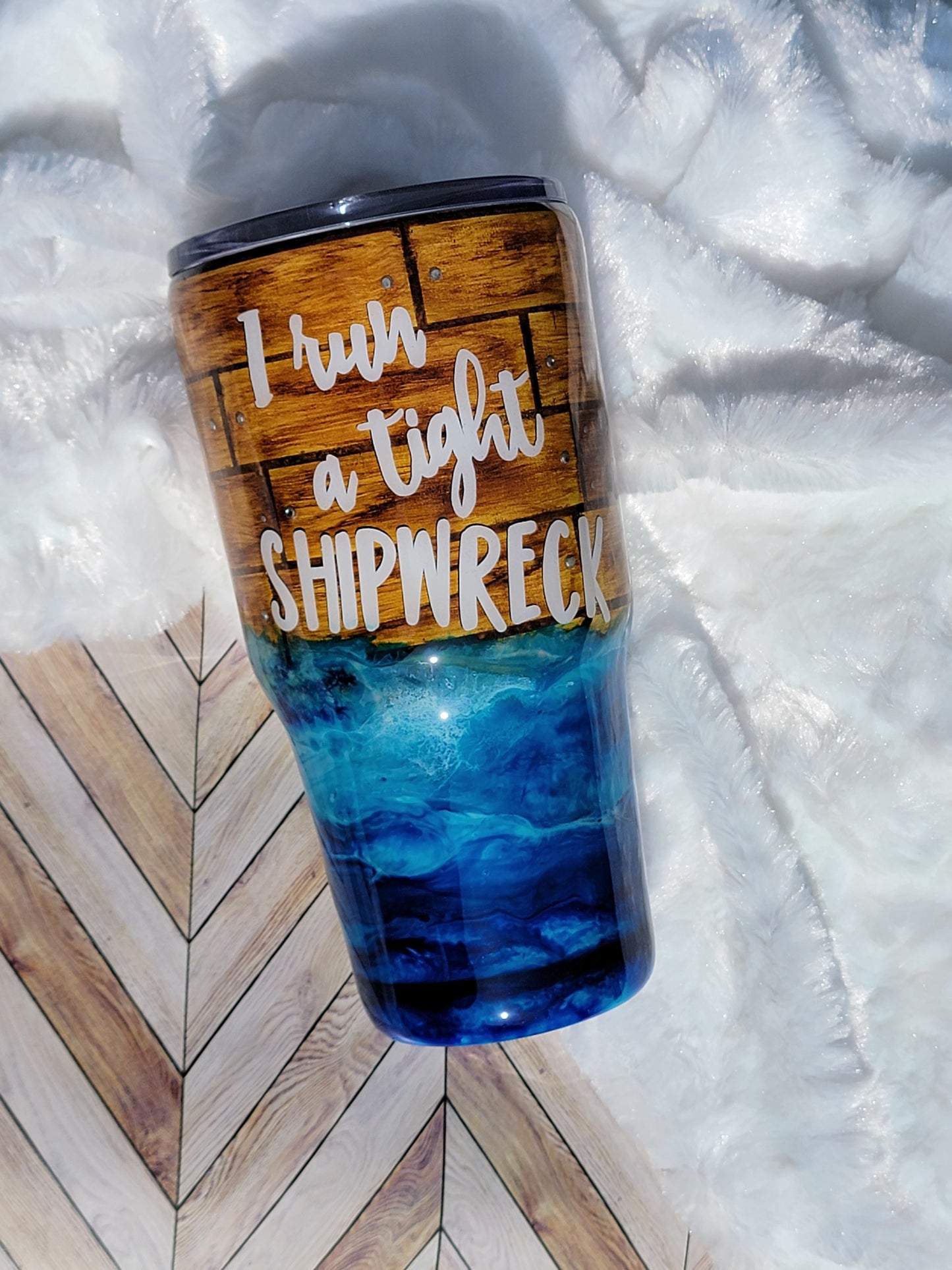 27 oz I Run a Tight Shipwreck Epoxy Tumbler